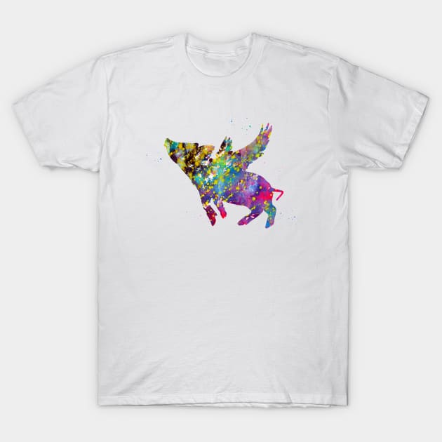 Flying Pig T-Shirt by erzebeth